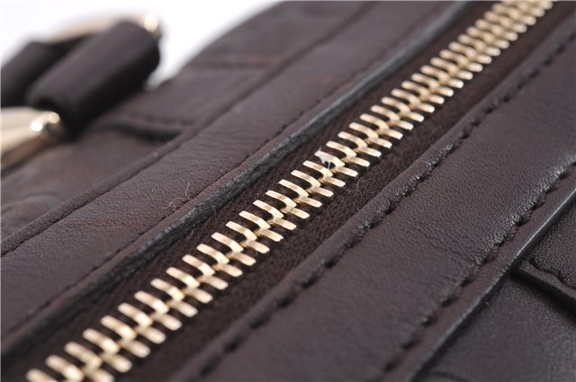 Authentic GUCCI Guccissima Abbey Hand Boston Bag GG Leather 130942 Brown J3199