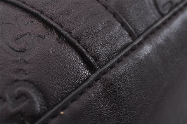 Authentic GUCCI Guccissima Abbey Hand Boston Bag GG Leather 130942 Brown J3199