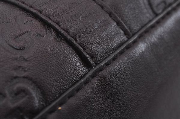 Authentic GUCCI Guccissima Abbey Hand Boston Bag GG Leather 130942 Brown J3199