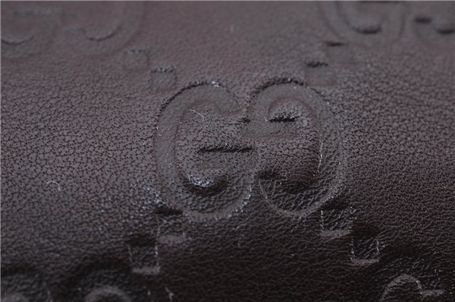 Authentic GUCCI Guccissima Abbey Hand Boston Bag GG Leather 130942 Brown J3199