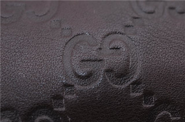 Authentic GUCCI Guccissima Abbey Hand Boston Bag GG Leather 130942 Brown J3199