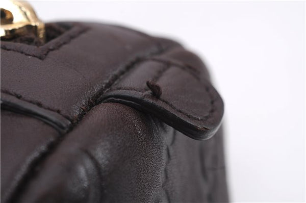 Authentic GUCCI Guccissima Abbey Hand Boston Bag GG Leather 130942 Brown J3199