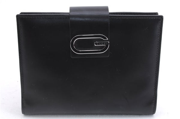 Authentic GUCCI Vintage Agenda Notebook Cover Leather 0312091 Black Box J3202