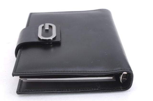Authentic GUCCI Vintage Agenda Notebook Cover Leather 0312091 Black Box J3202