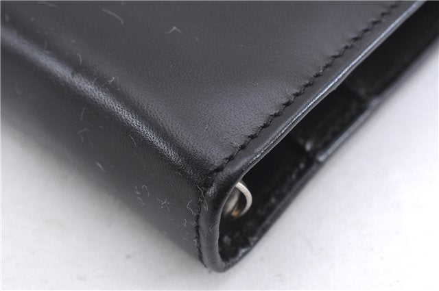 Authentic GUCCI Vintage Agenda Notebook Cover Leather 0312091 Black Box J3202