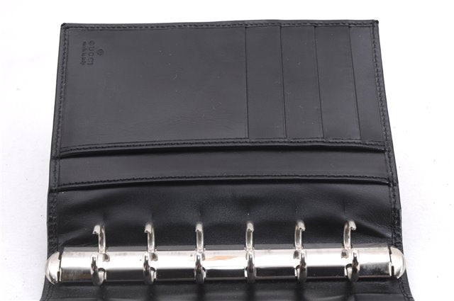 Authentic GUCCI Vintage Agenda Notebook Cover Leather 0312091 Black Box J3202