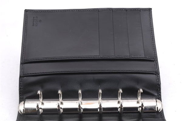 Authentic GUCCI Vintage Agenda Notebook Cover Leather 0312091 Black Box J3202