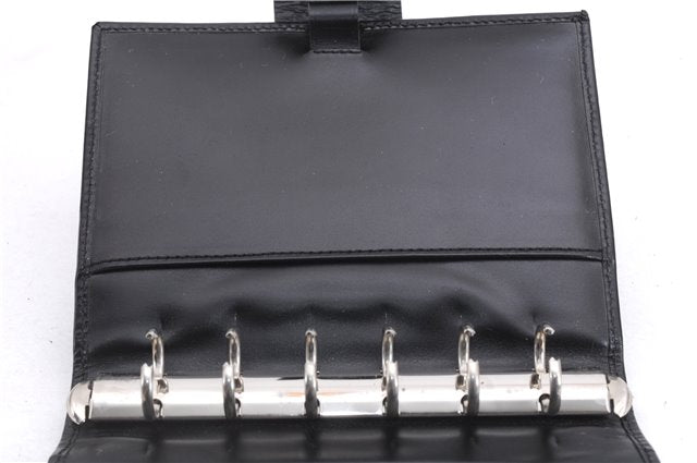 Authentic GUCCI Vintage Agenda Notebook Cover Leather 0312091 Black Box J3202