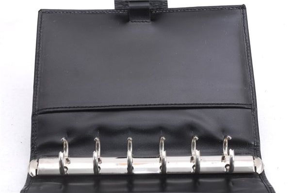 Authentic GUCCI Vintage Agenda Notebook Cover Leather 0312091 Black Box J3202