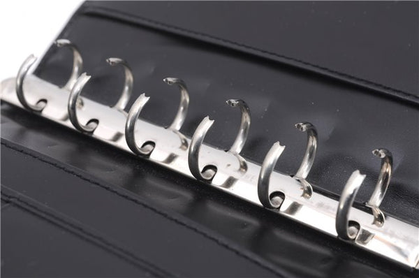 Authentic GUCCI Vintage Agenda Notebook Cover Leather 0312091 Black Box J3202