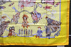 Authentic HERMES Carre 90 Scarf "HELLO DOLLY" Silk Orange Yellow J3253