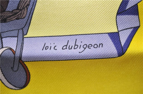 Authentic HERMES Carre 90 Scarf "HELLO DOLLY" Silk Orange Yellow J3253