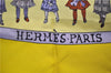 Authentic HERMES Carre 90 Scarf "HELLO DOLLY" Silk Orange Yellow J3253