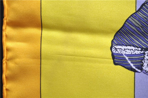 Authentic HERMES Carre 90 Scarf "HELLO DOLLY" Silk Orange Yellow J3253