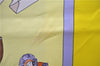 Authentic HERMES Carre 90 Scarf "HELLO DOLLY" Silk Orange Yellow J3253