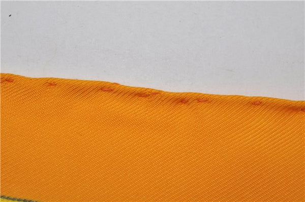 Authentic HERMES Carre 90 Scarf "HELLO DOLLY" Silk Orange Yellow J3253