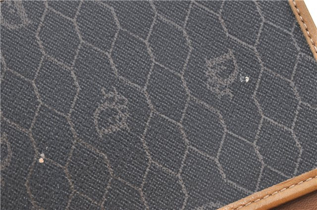 Auth Christian Dior Honeycomb Shoulder Cross Bag Chain PVC Leather Black J3304