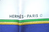 Authentic HERMES Carre 90 Scarf "LES VOITURES A TRAMSFORMATION" Silk Blue J3323