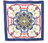 Authentic HERMES Carre 90 Scarf "Eperon d'or" Silk Navy Blue J3324