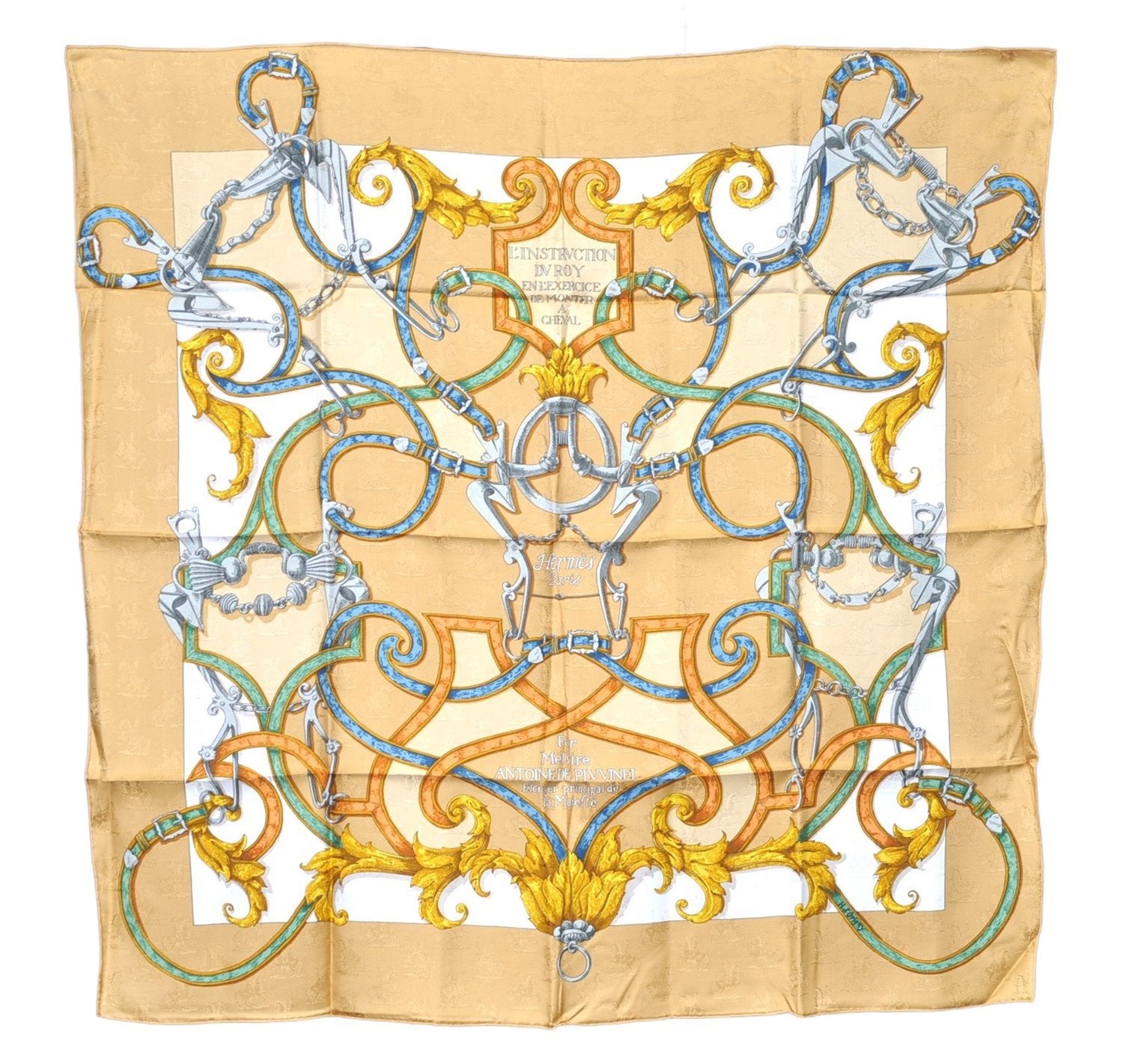 Auth HERMES Carre 90 Scarf 