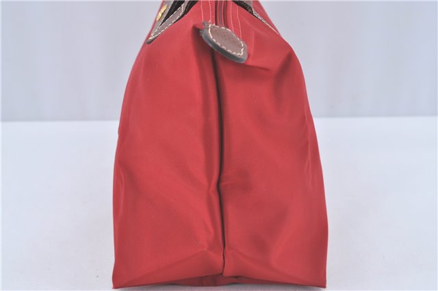 Auth Longchamp Le Pliage Shopper Size S Tote Hand Bag Nylon Leather Red J3352