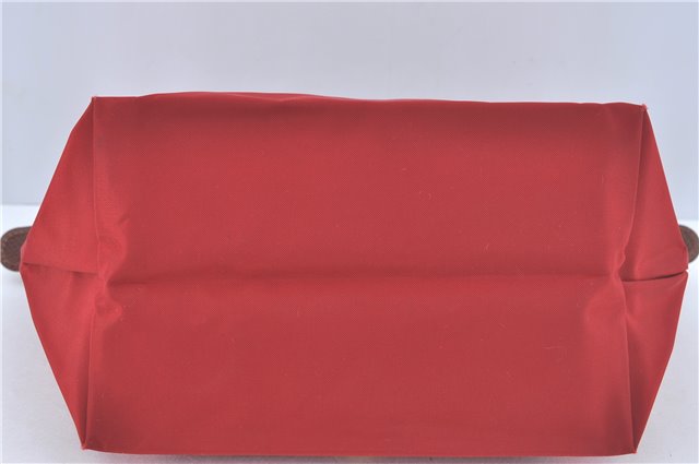 Auth Longchamp Le Pliage Shopper Size S Tote Hand Bag Nylon Leather Red J3352