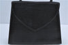 Authentic YVES SAINT LAURENT Hand Bag Purse Leather Black J3377