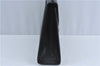 Authentic YVES SAINT LAURENT Hand Bag Purse Leather Black J3377