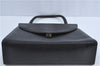 Authentic YVES SAINT LAURENT Hand Bag Purse Leather Black J3377