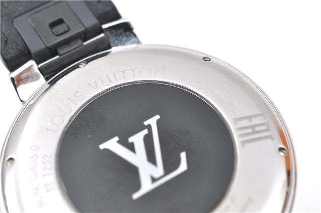 Auth Louis Vuitton Tambour Horizon Smartwatch Black Silver QA050Z V2 Box J3382