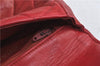 Authentic CHANEL Lamb Skin Matelasse CC Logo Chain Waist Body Bag Red J3390