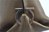 Authentic Salvatore Ferragamo Gancini Leather 2Way Hand Bag Beige Box SF J3394