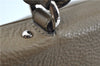 Authentic Salvatore Ferragamo Gancini Leather 2Way Hand Bag Beige Box SF J3394