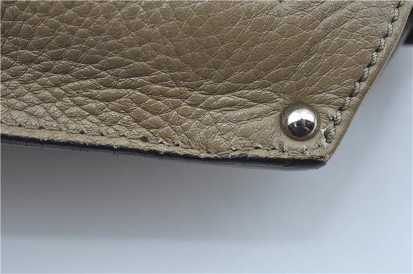 Authentic Salvatore Ferragamo Gancini Leather 2Way Hand Bag Beige Box SF J3394