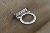 Authentic Salvatore Ferragamo Gancini Leather 2Way Hand Bag Beige Box SF J3394
