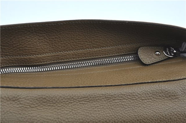 Authentic Salvatore Ferragamo Gancini Leather 2Way Hand Bag Beige Box SF J3394