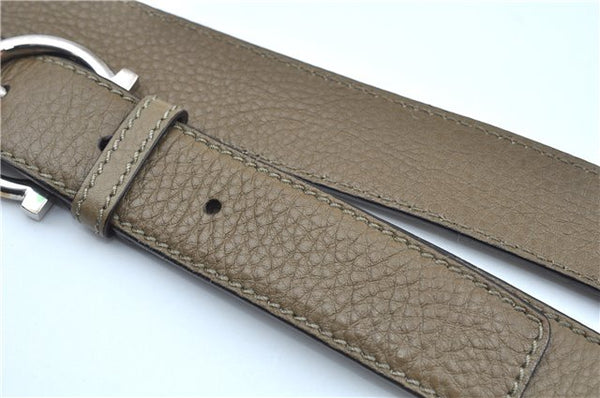 Authentic Salvatore Ferragamo Gancini Leather 2Way Hand Bag Beige Box SF J3394