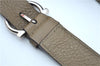 Authentic Salvatore Ferragamo Gancini Leather 2Way Hand Bag Beige Box SF J3394