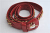 Authentic CHANEL Lamb Skin Matelasse CC Logo Chain Waist Body Bag Red J3400