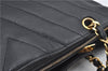 Authentic CHANEL Caviar Skin V Stitch Chain Shoulder Tote Bag Black CC J3407