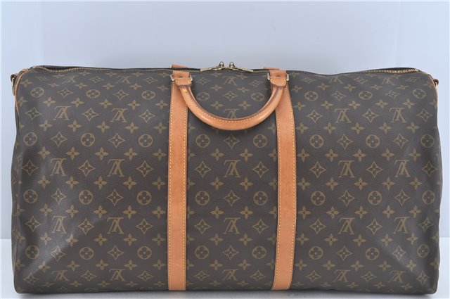 Authentic Louis Vuitton Monogram Keepall Bandouliere 60 M41412 Boston Bag J3486