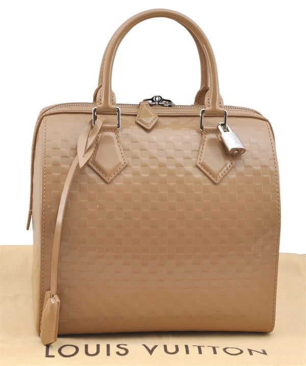 Auth Louis Vuitton Damier Facette Speedy Cube MM Hand Bag M48905 Beige LV J3499