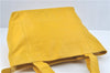 Authentic CHANEL Caviar Skin CC Logo Shoulder Tote Bag Yellow J3554