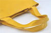 Authentic CHANEL Caviar Skin CC Logo Shoulder Tote Bag Yellow J3554