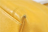 Authentic CHANEL Caviar Skin CC Logo Shoulder Tote Bag Yellow J3554