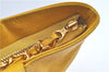 Authentic CHANEL Caviar Skin CC Logo Shoulder Tote Bag Yellow J3554