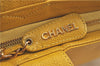Authentic CHANEL Caviar Skin CC Logo Shoulder Tote Bag Yellow J3554