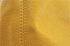 Authentic CHANEL Caviar Skin CC Logo Shoulder Tote Bag Yellow J3554