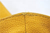 Authentic CHANEL Caviar Skin CC Logo Shoulder Tote Bag Yellow J3554