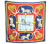 Authentic HERMES Carre 90 Scarf "GRAND APPARAT" Silk Navy Blue Gold J3557